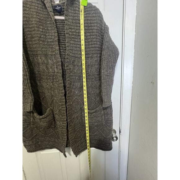 American Eagle Outfitters Woman’s Size M Gray Hooded Tunic Wool Blend Sweater - Picture 3 of 9